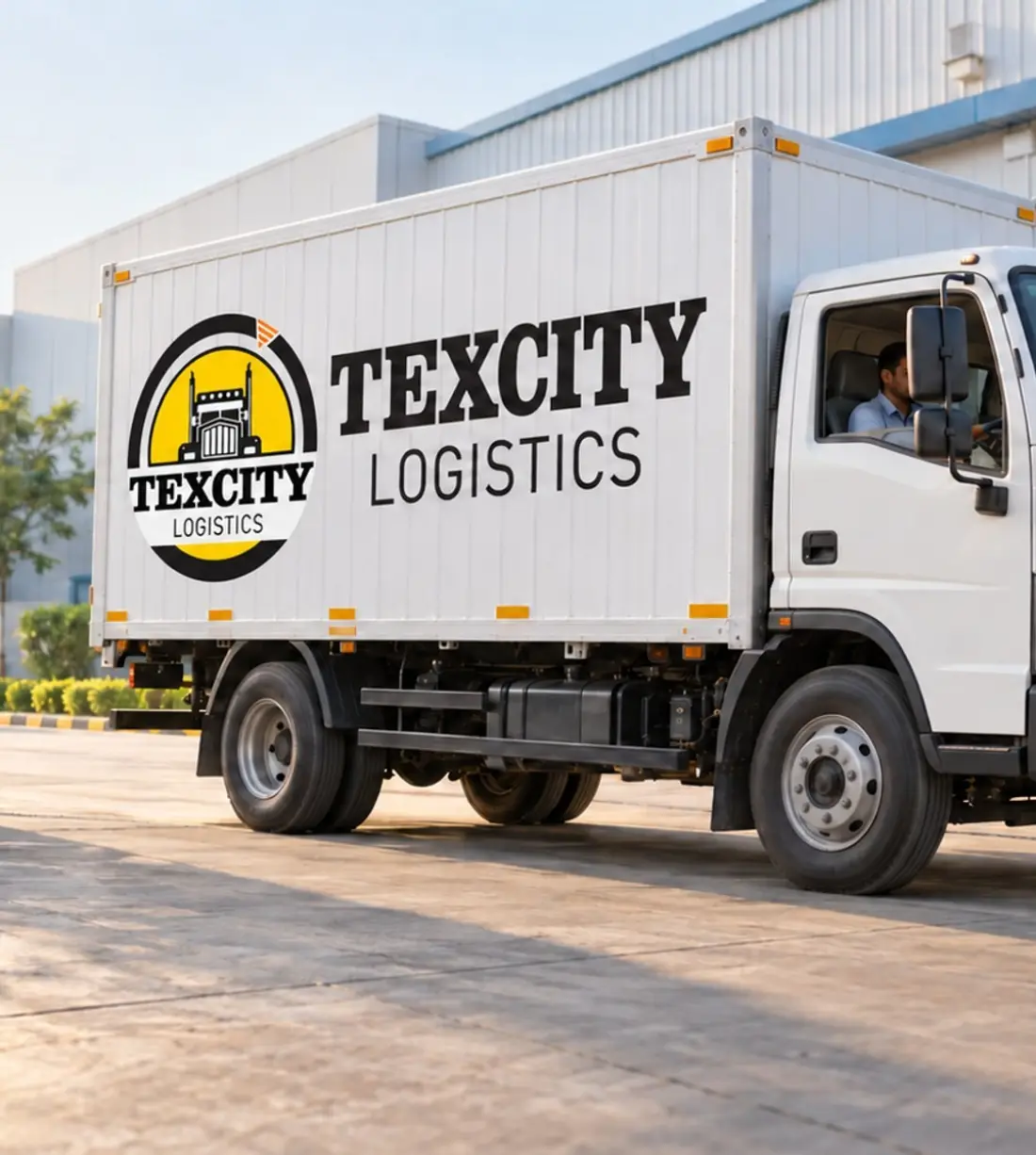 Texcity Logistics truck at a depot loading bay